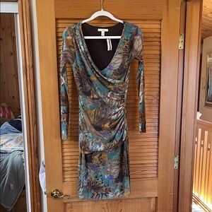 Weston Wear Teal and Brown Long Sleeve Dress